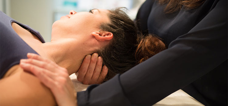 woman having a neck massage