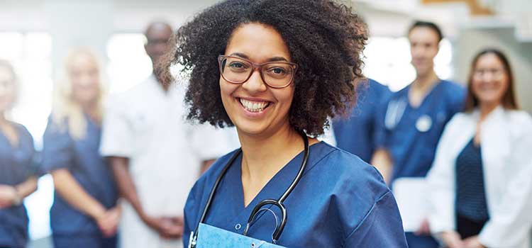 smiling healthcare worker