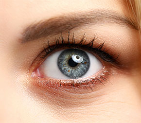 closeup of womans eye