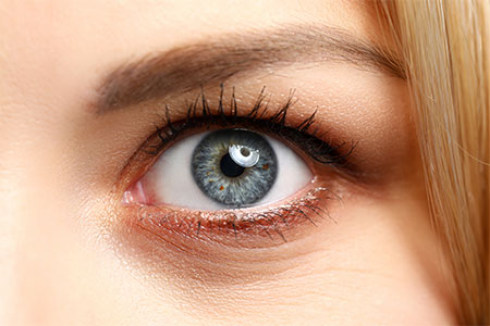 closeup of womans eye