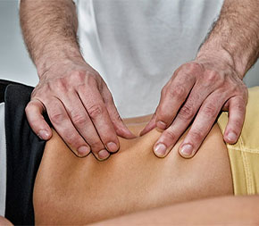 client receiving myofascial release therapy